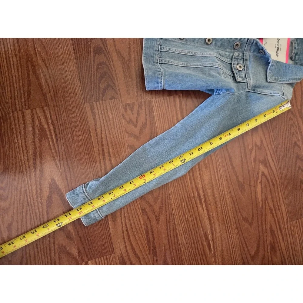 Abercrombie Kids Denim Trucker Jacket Light Wash Blue Jean Coat Size XL